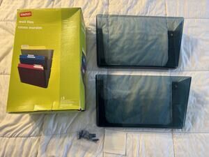 Staples Wall Files Smoke Modular Design Set of 2 Holds Letter Size Folders